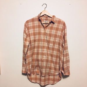 Madewell Pink Plaid Button-Down